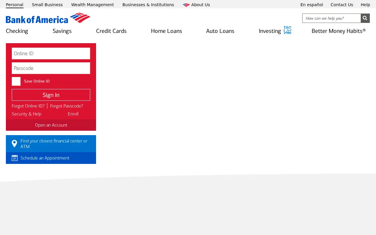 bankofamerica.com in 2018