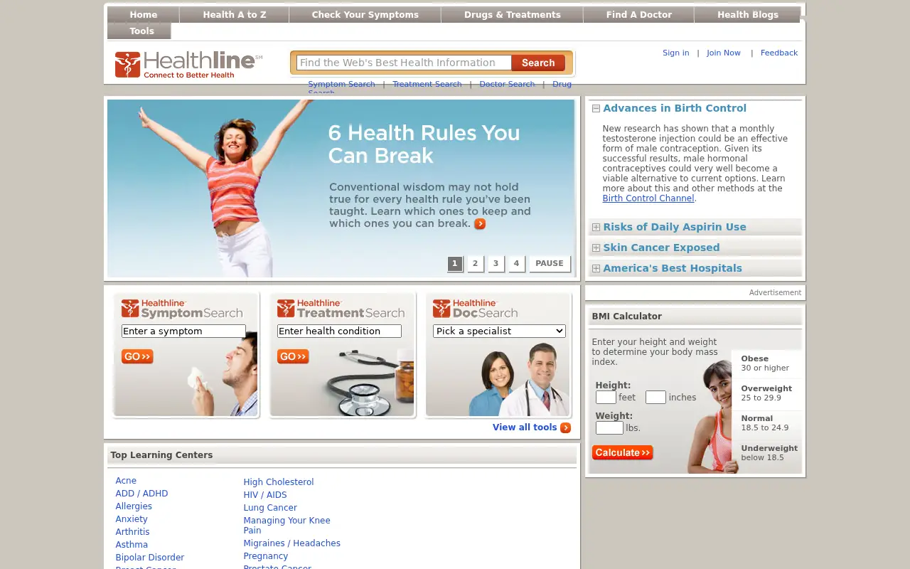 healthline.com in 2009