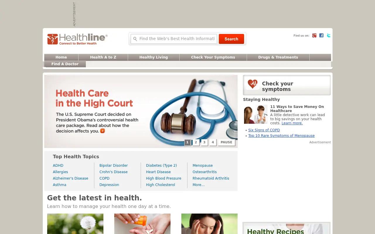 healthline.com in 2012