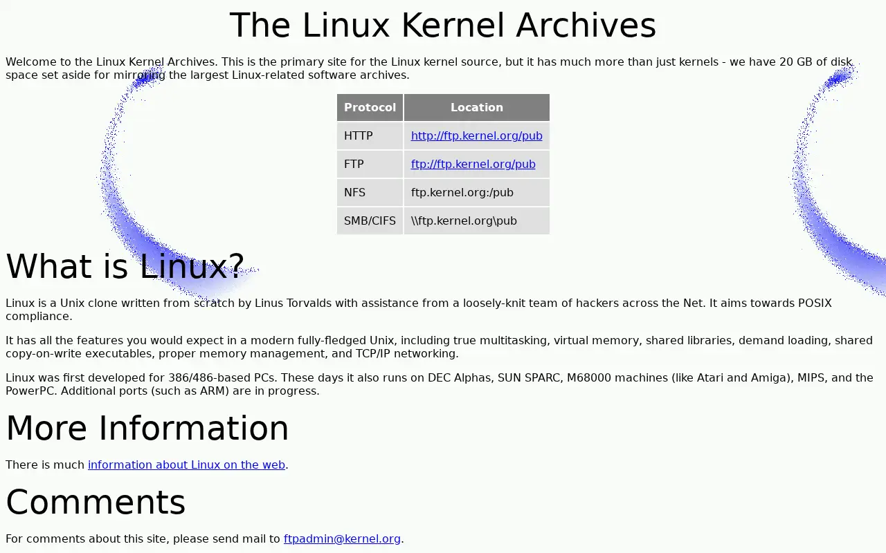 kernel.org in 1998