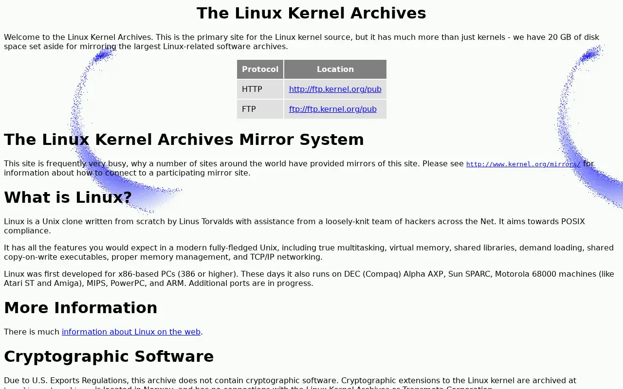 kernel.org in 1999