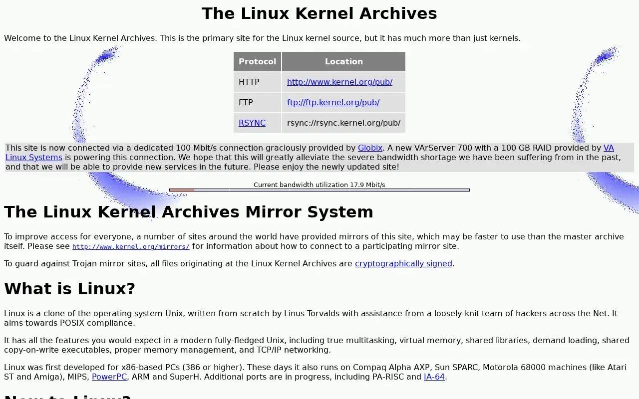 kernel.org in 2000