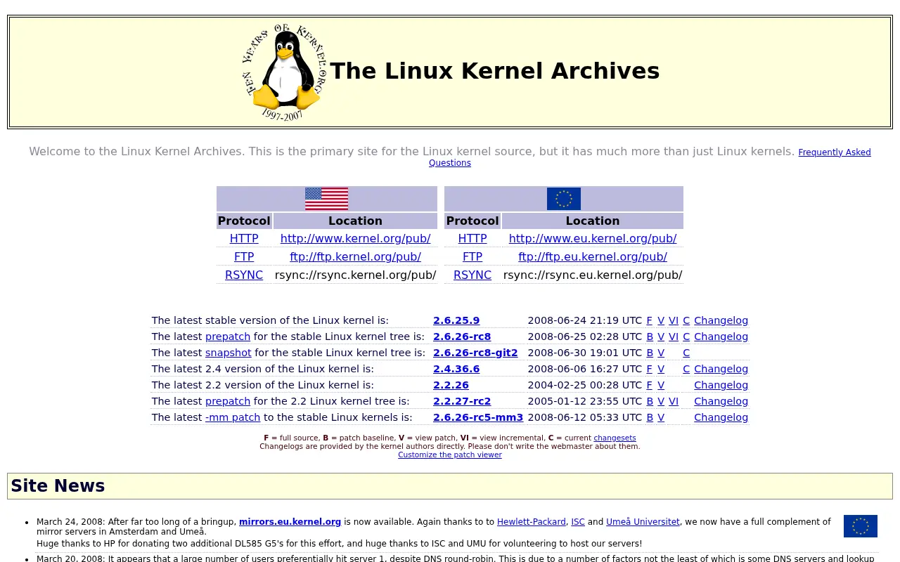 kernel.org in 2008
