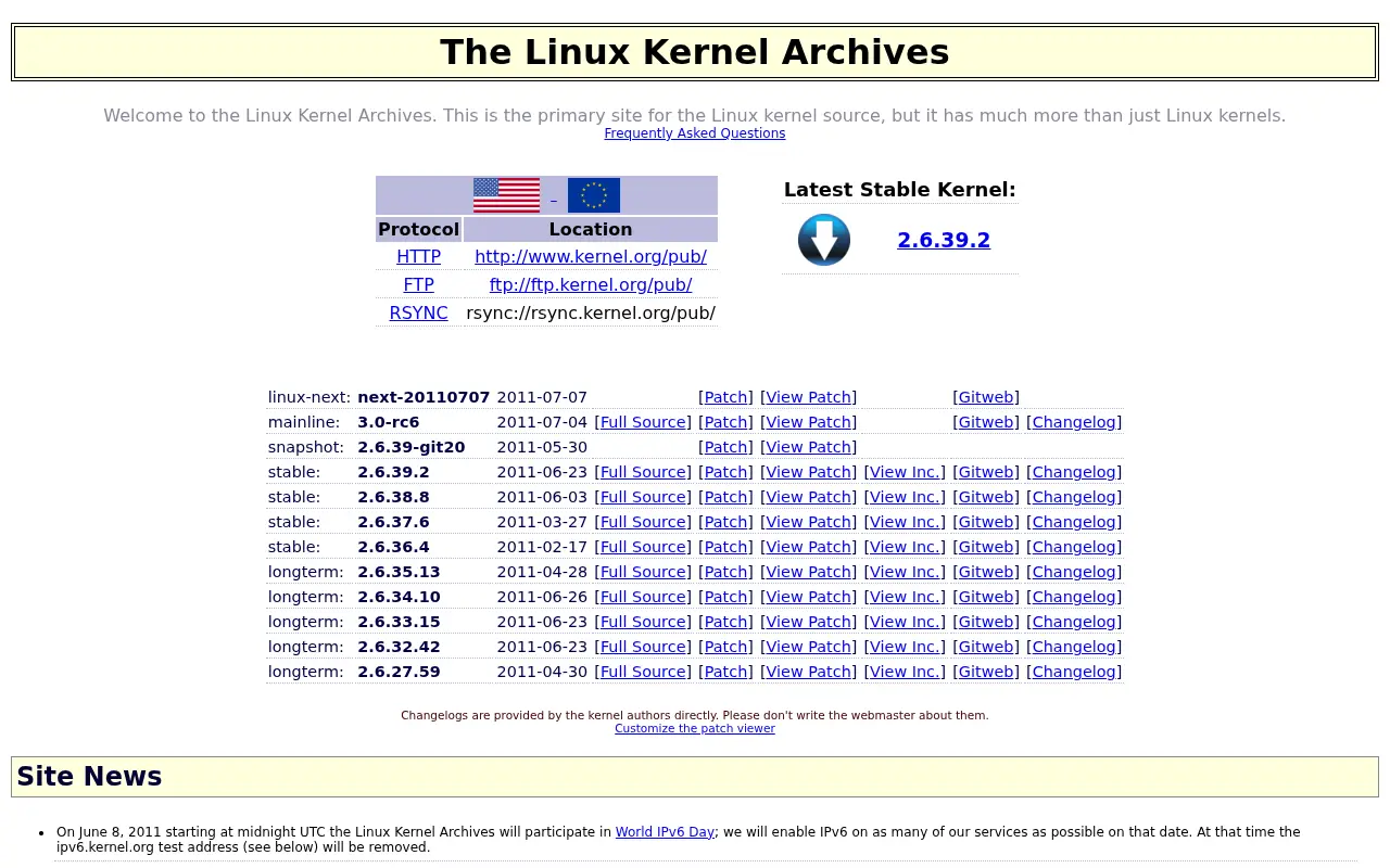 kernel.org in 2011