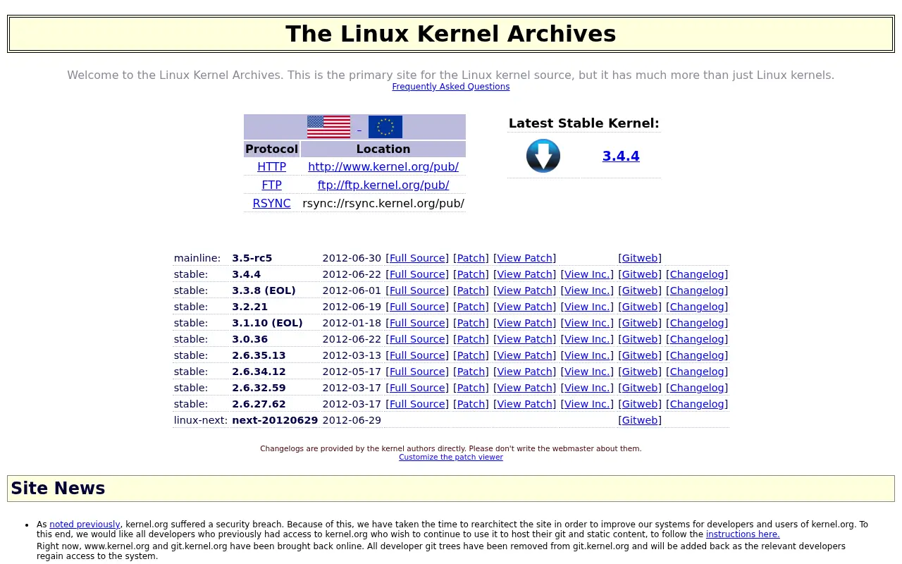 kernel.org in 2012
