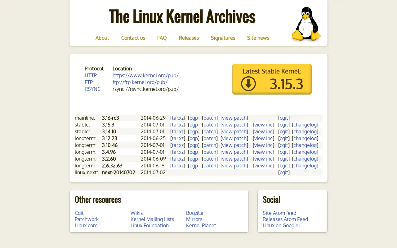kernel.org in 2014