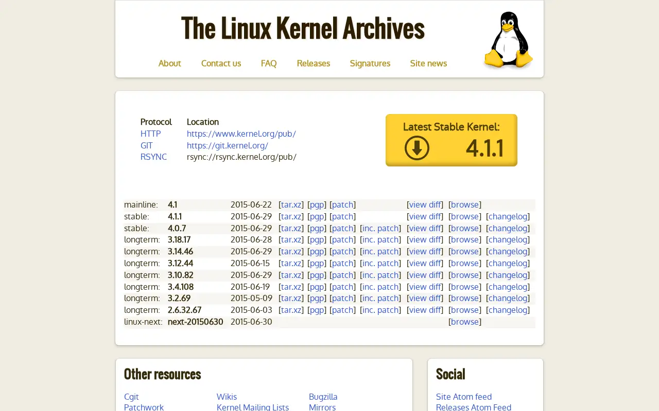 kernel.org in 2015