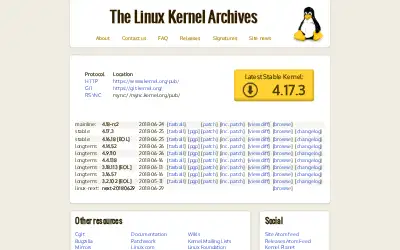 kernel.org in 2018