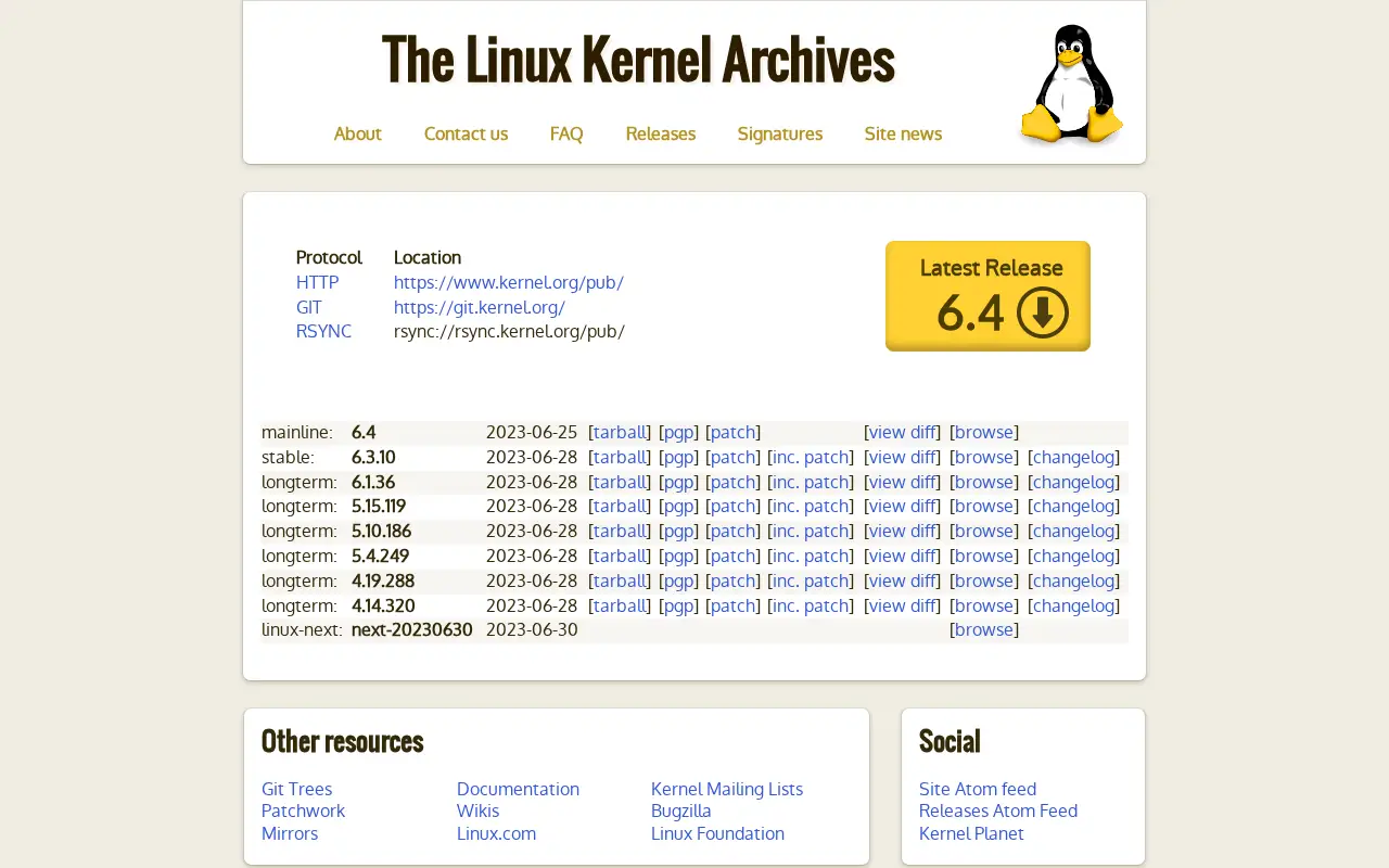 kernel.org on June 30, 2023