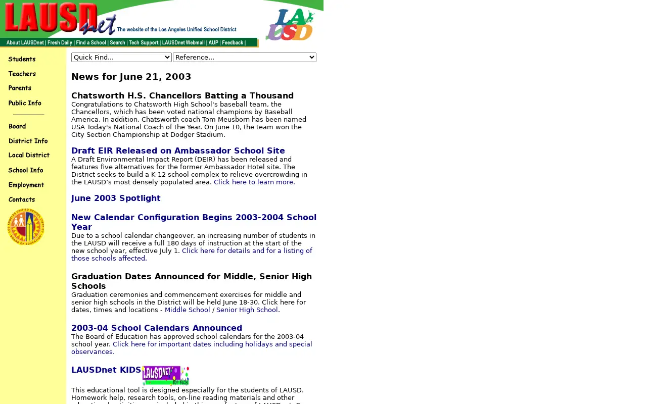 lausd.net in 2003