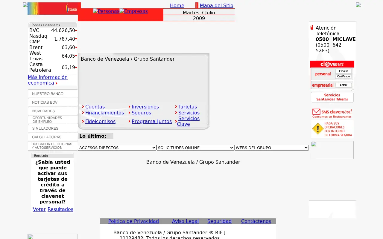 bancodevenezuela.com in 2009