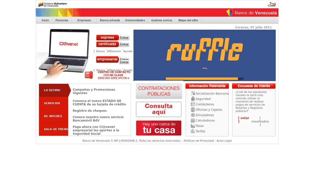 bancodevenezuela.com in 2011