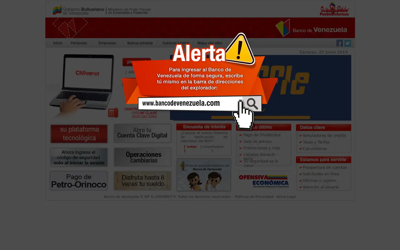 bancodevenezuela.com in 2015