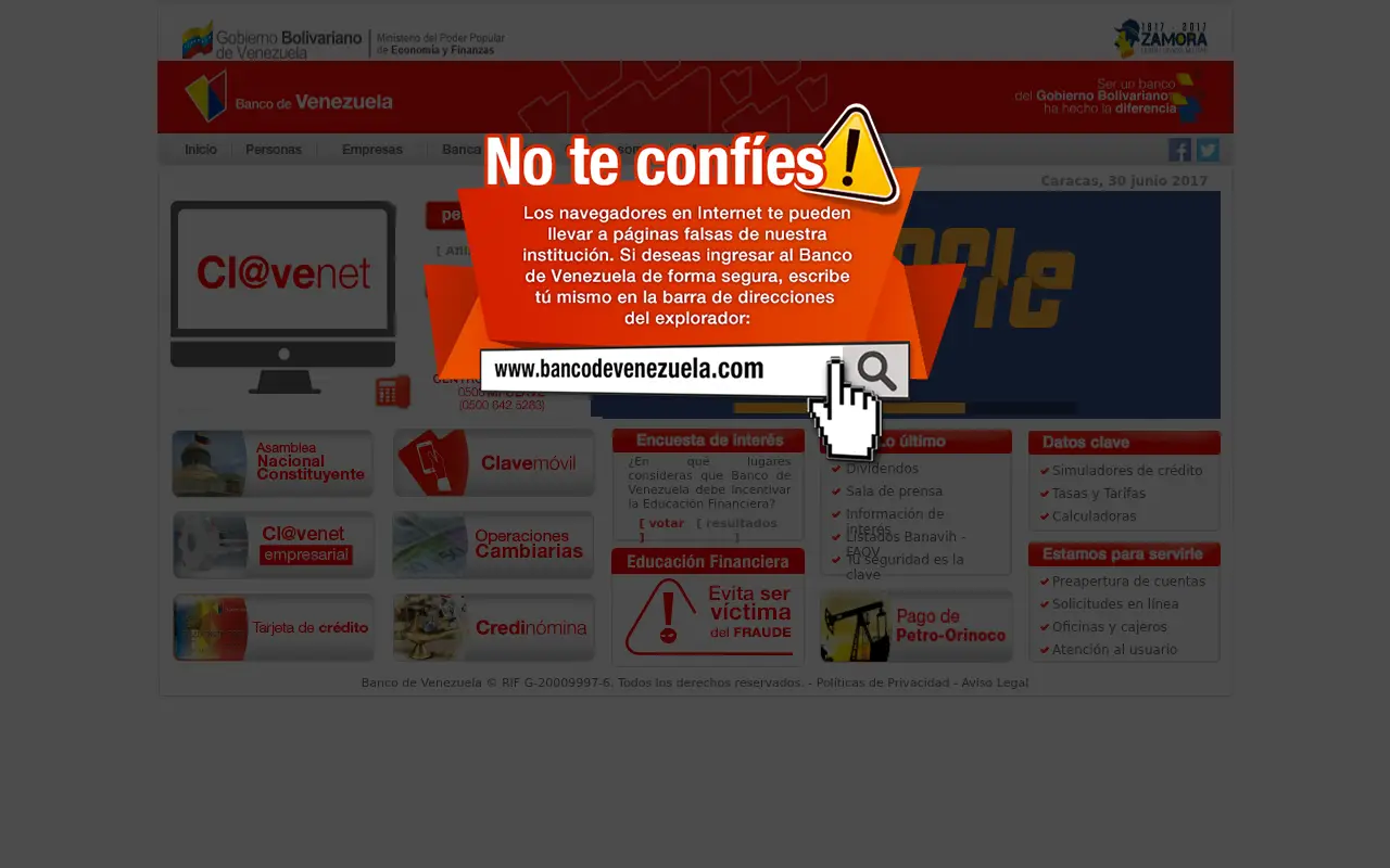 bancodevenezuela.com in 2017