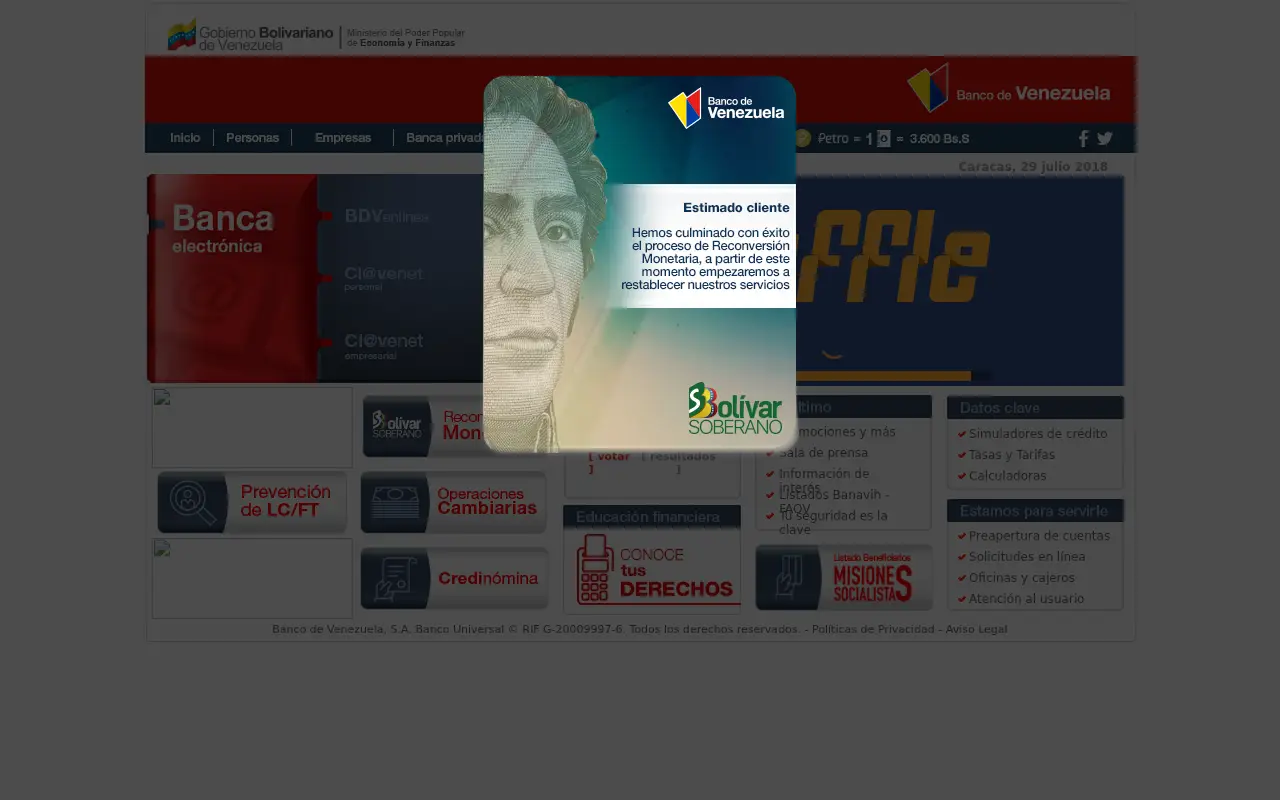 bancodevenezuela.com in 2018