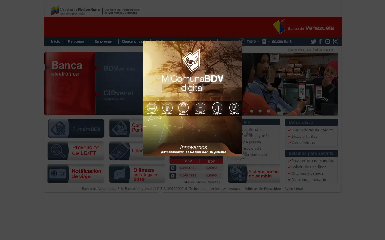 bancodevenezuela.com in 2019