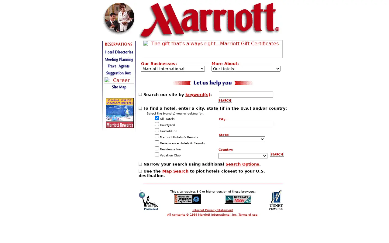 marriott.com in 1999