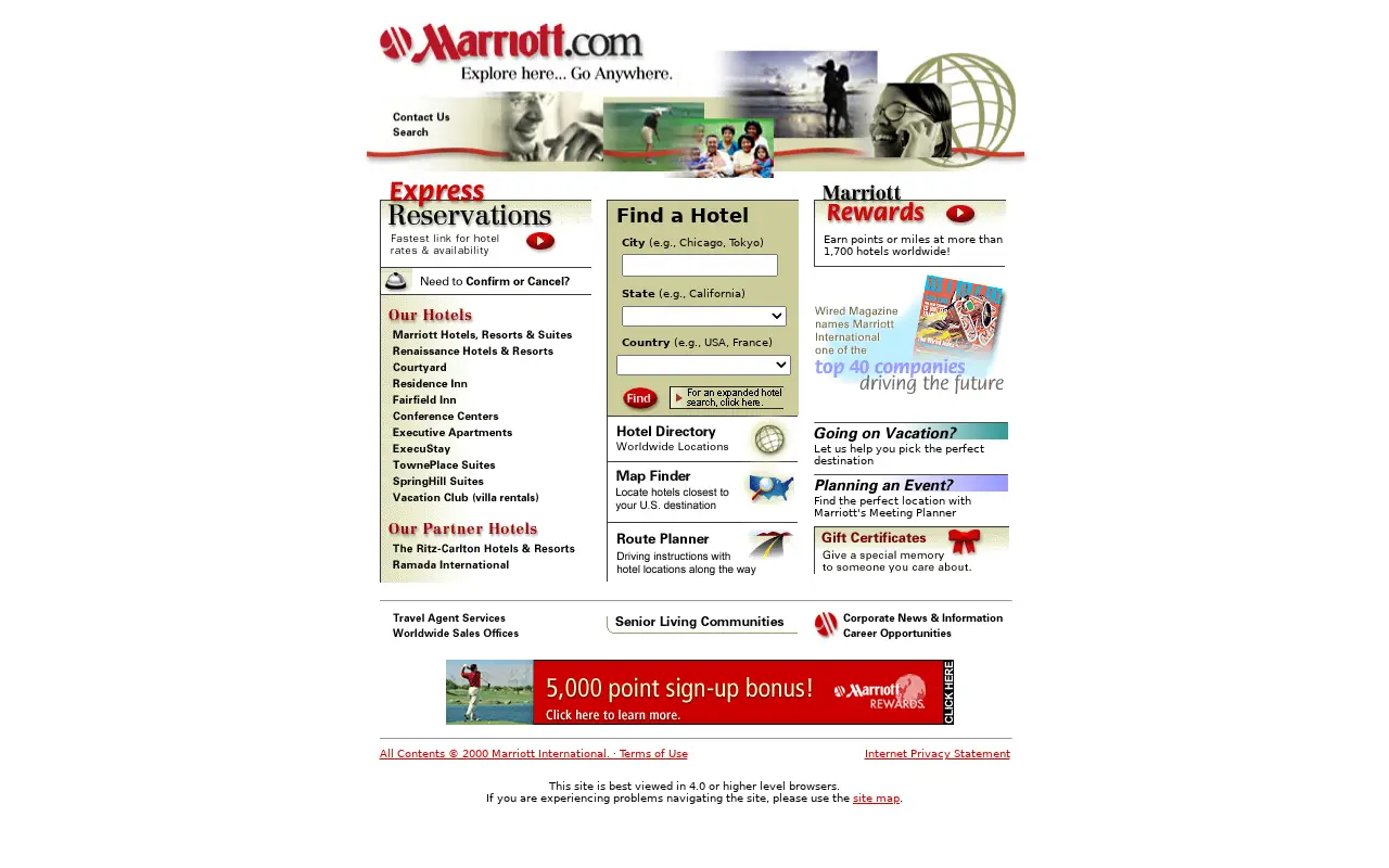 marriott.com in 2000