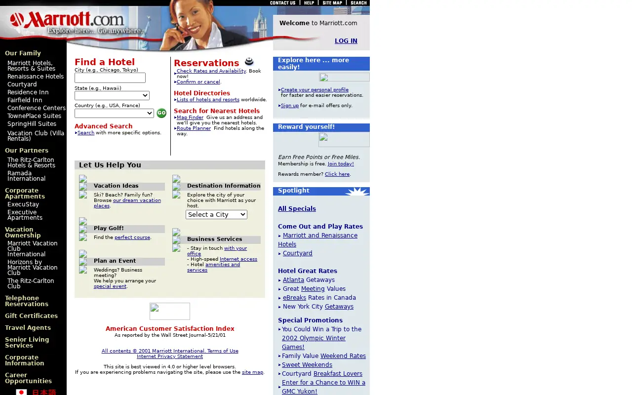 marriott.com in 2001