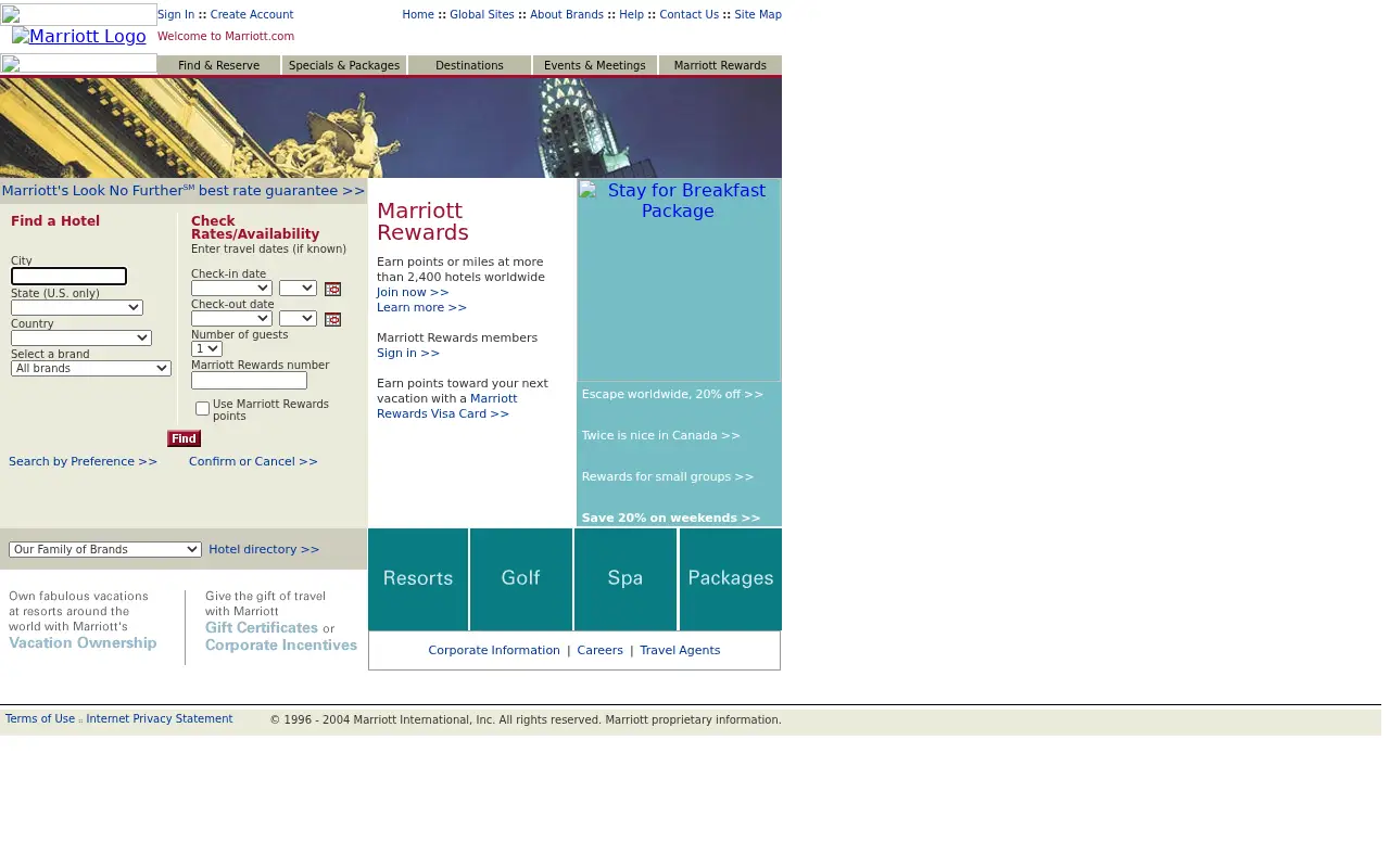marriott.com in 2004