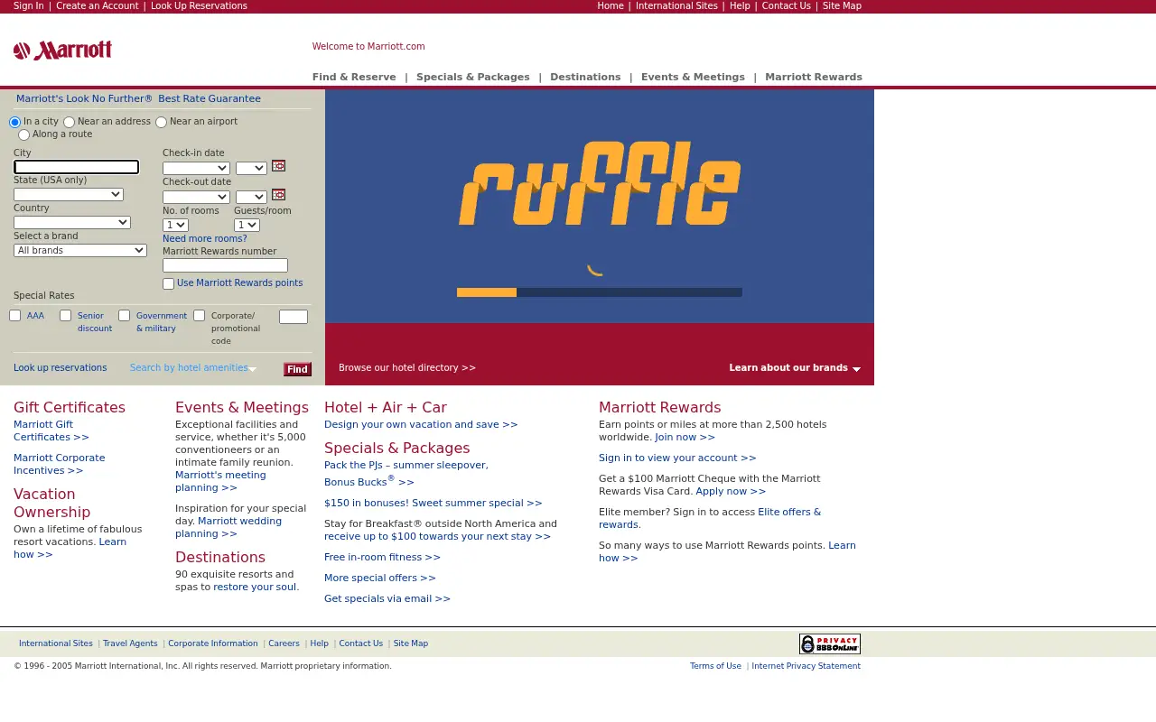 marriott.com in 2005