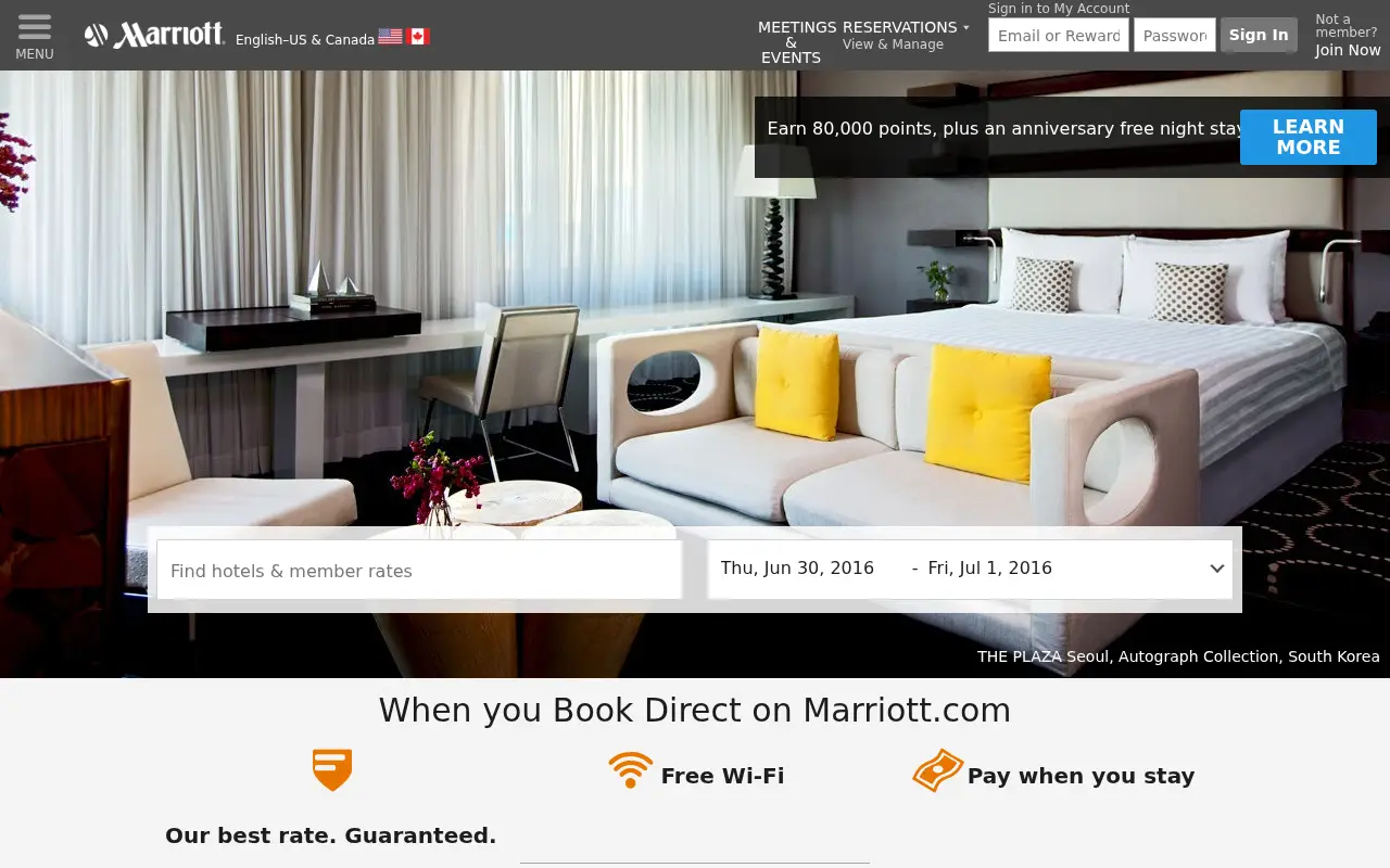 marriott.com in 2016