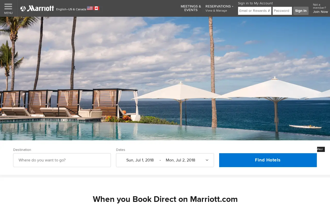 marriott.com in 2018