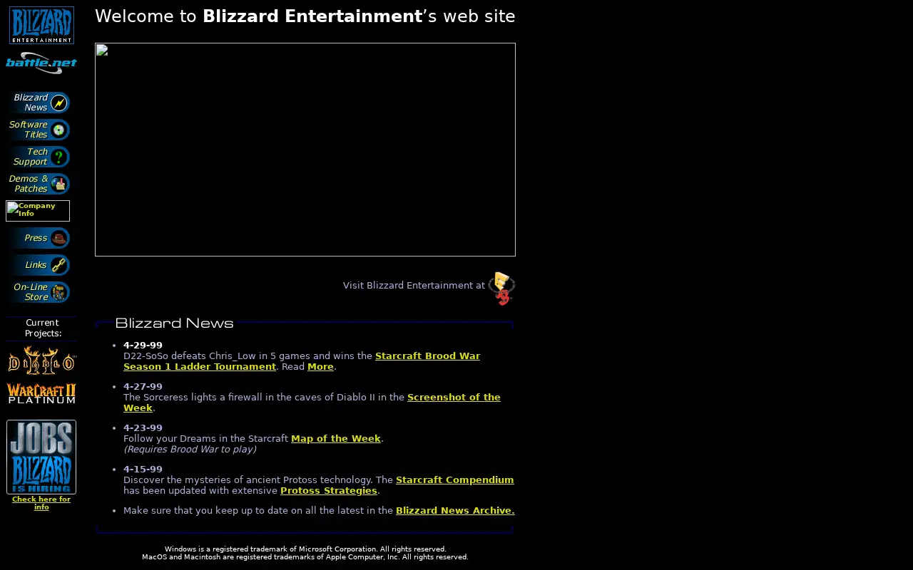 blizzard.com in 1999