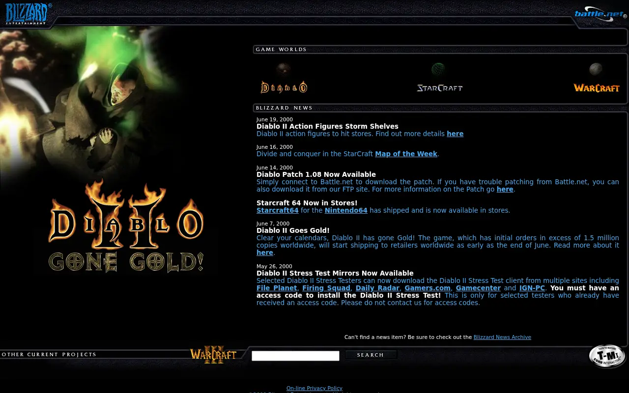 blizzard.com in 2000