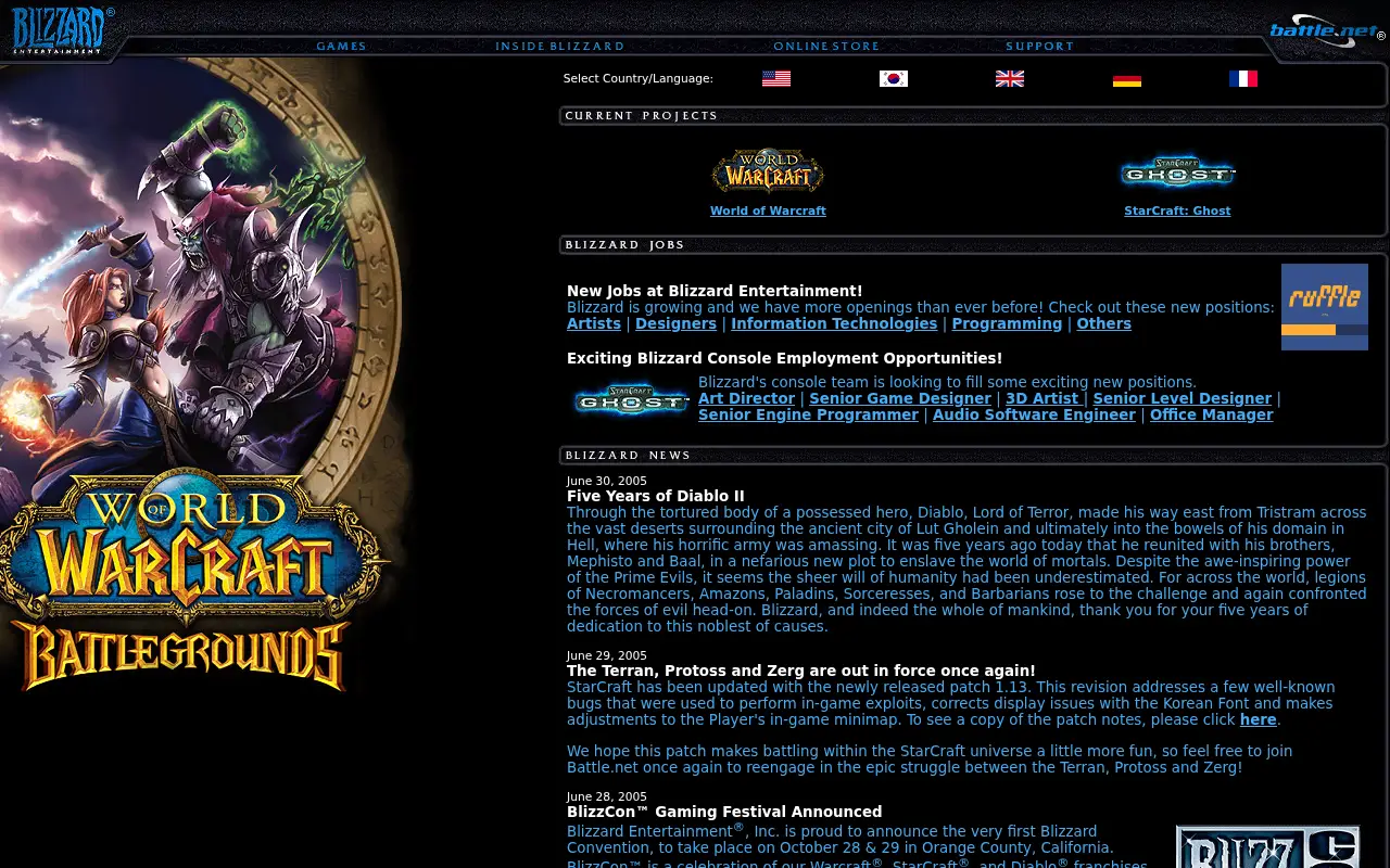 blizzard.com in 2005