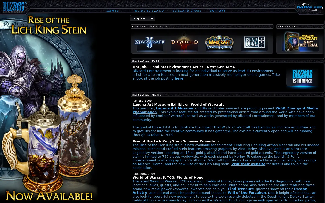 blizzard.com in 2009
