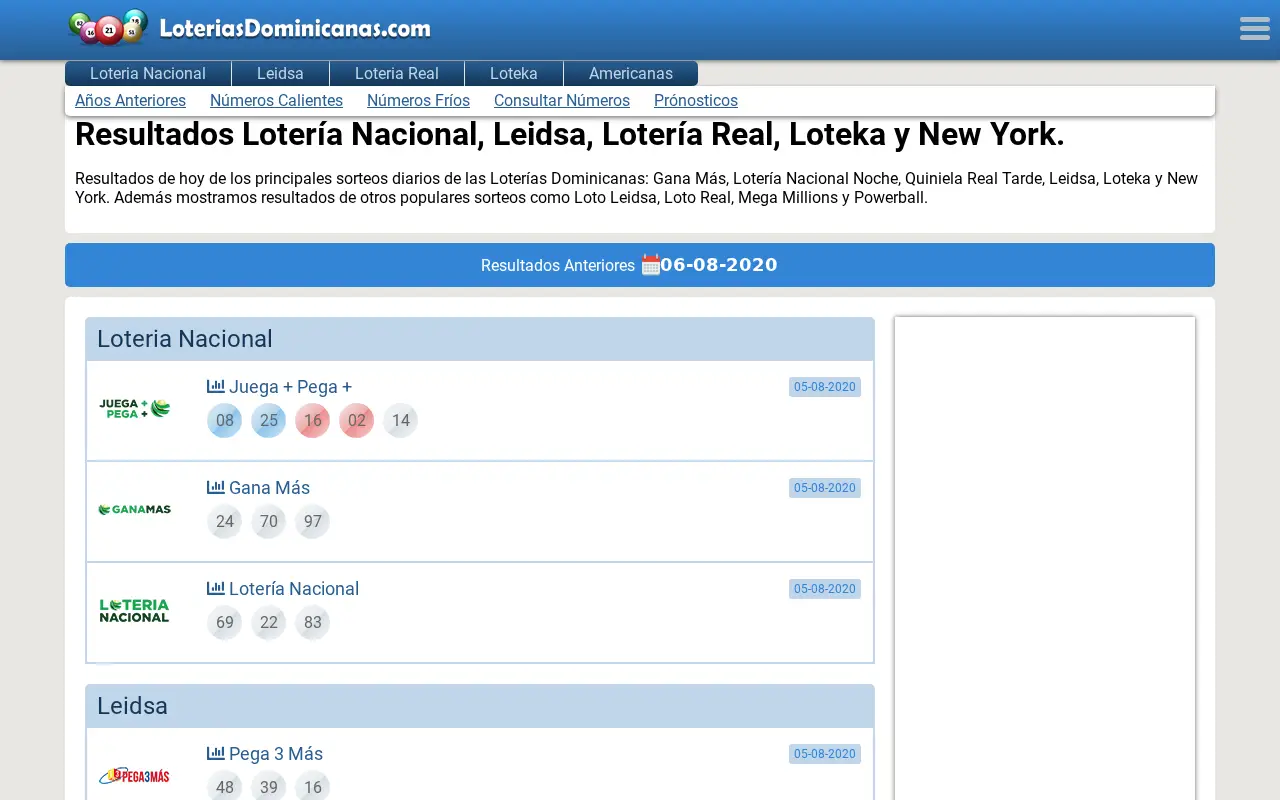 loteriasdominicanas.com in 2020