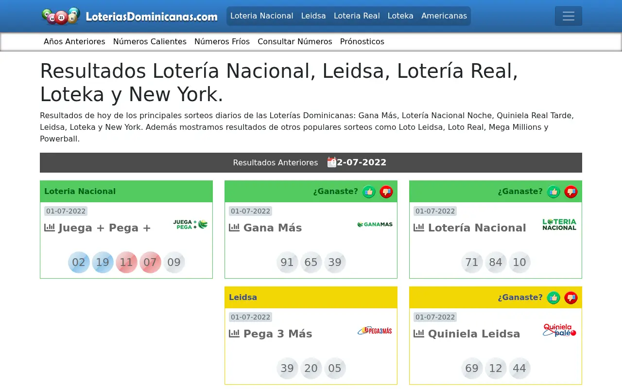 loteriasdominicanas.com in 2022