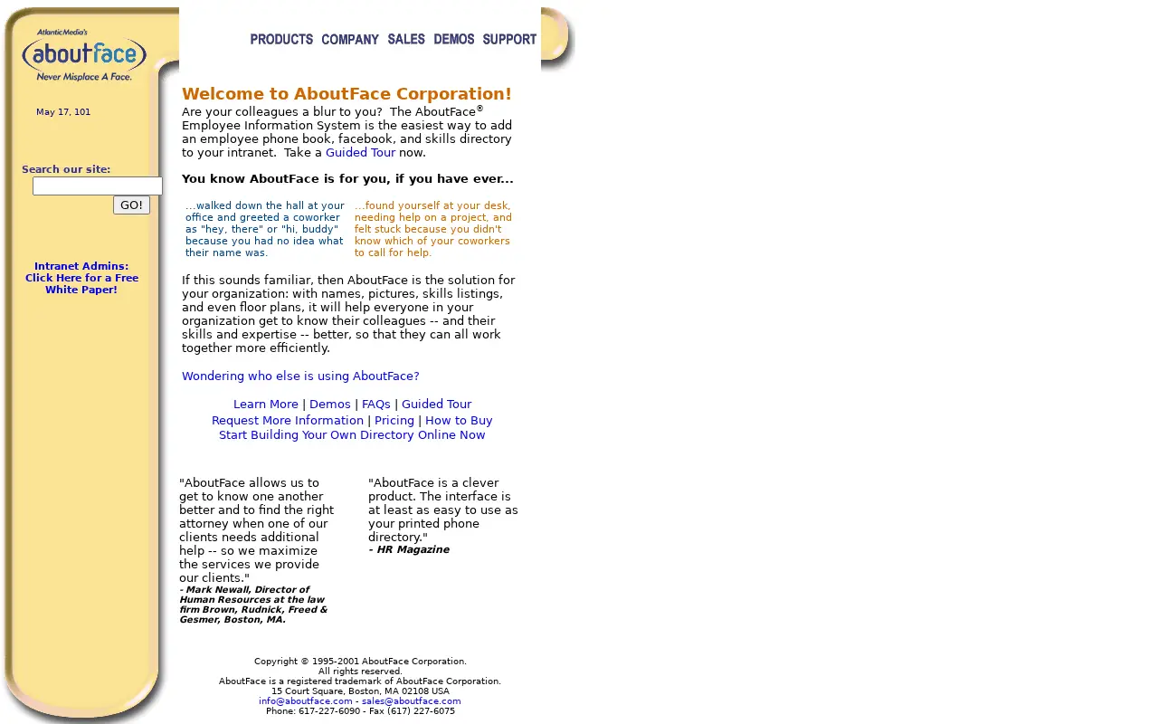 facebook.com in 2001