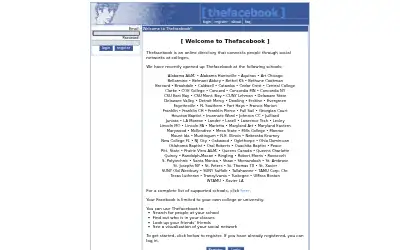facebook.com on August 15, 2005