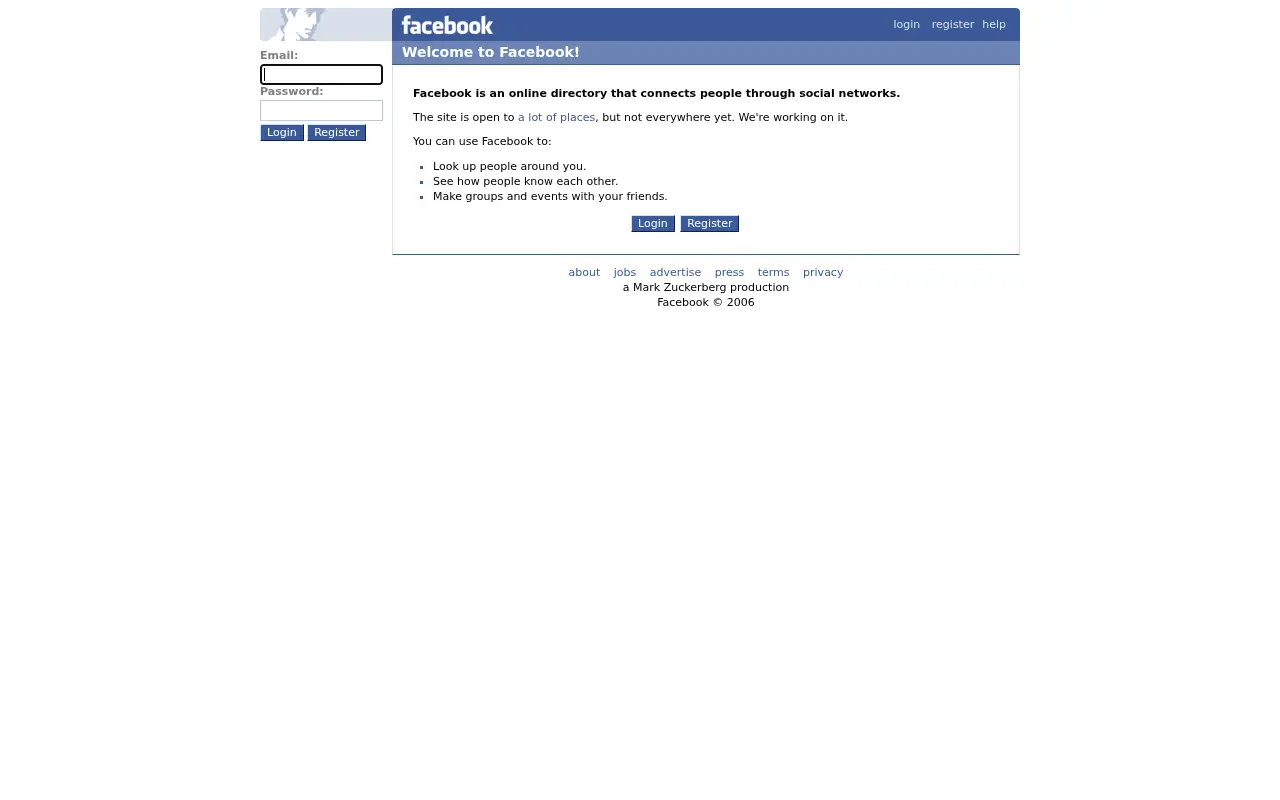 facebook.com in 2006
