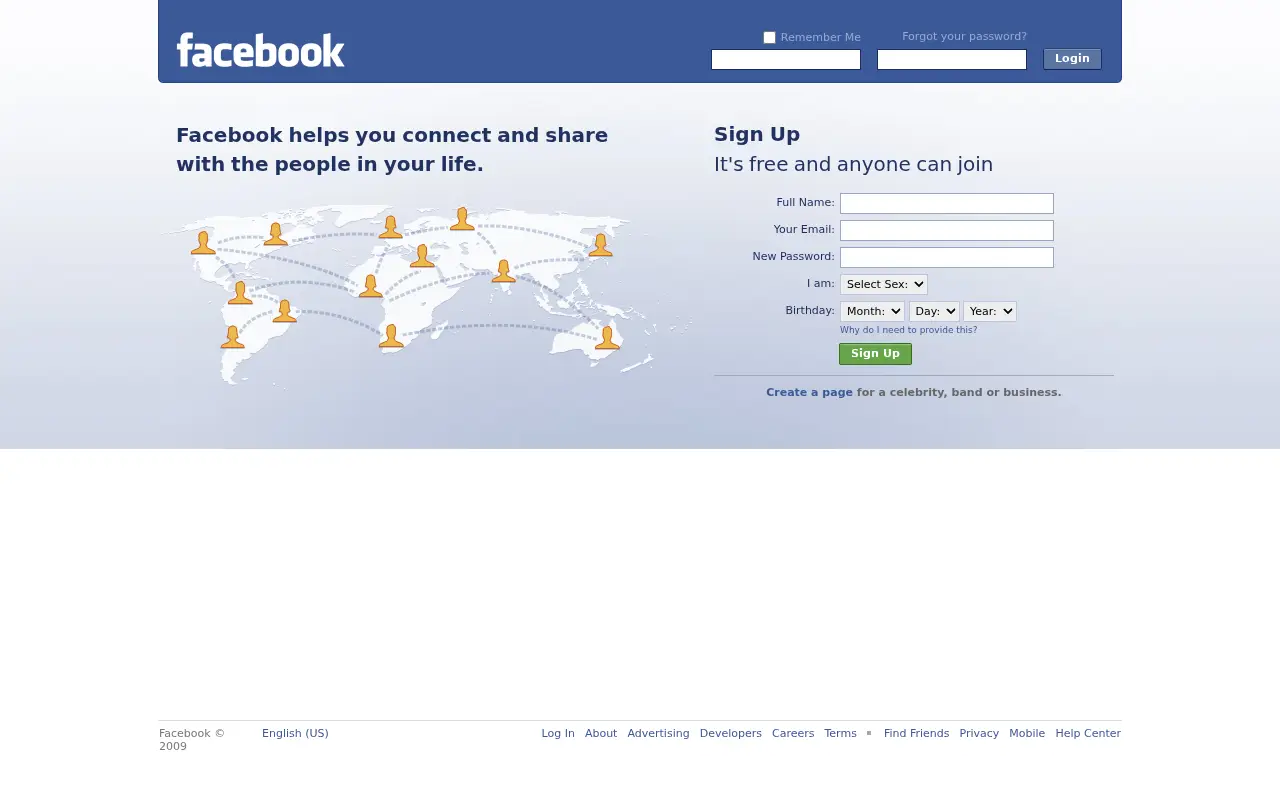facebook.com in 2009