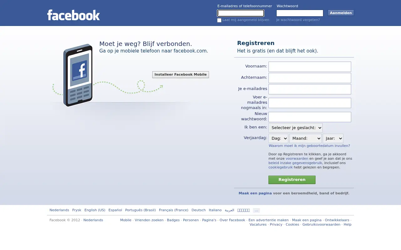 facebook.com in 2012