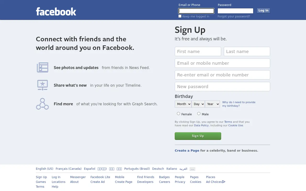 facebook.com in 2015