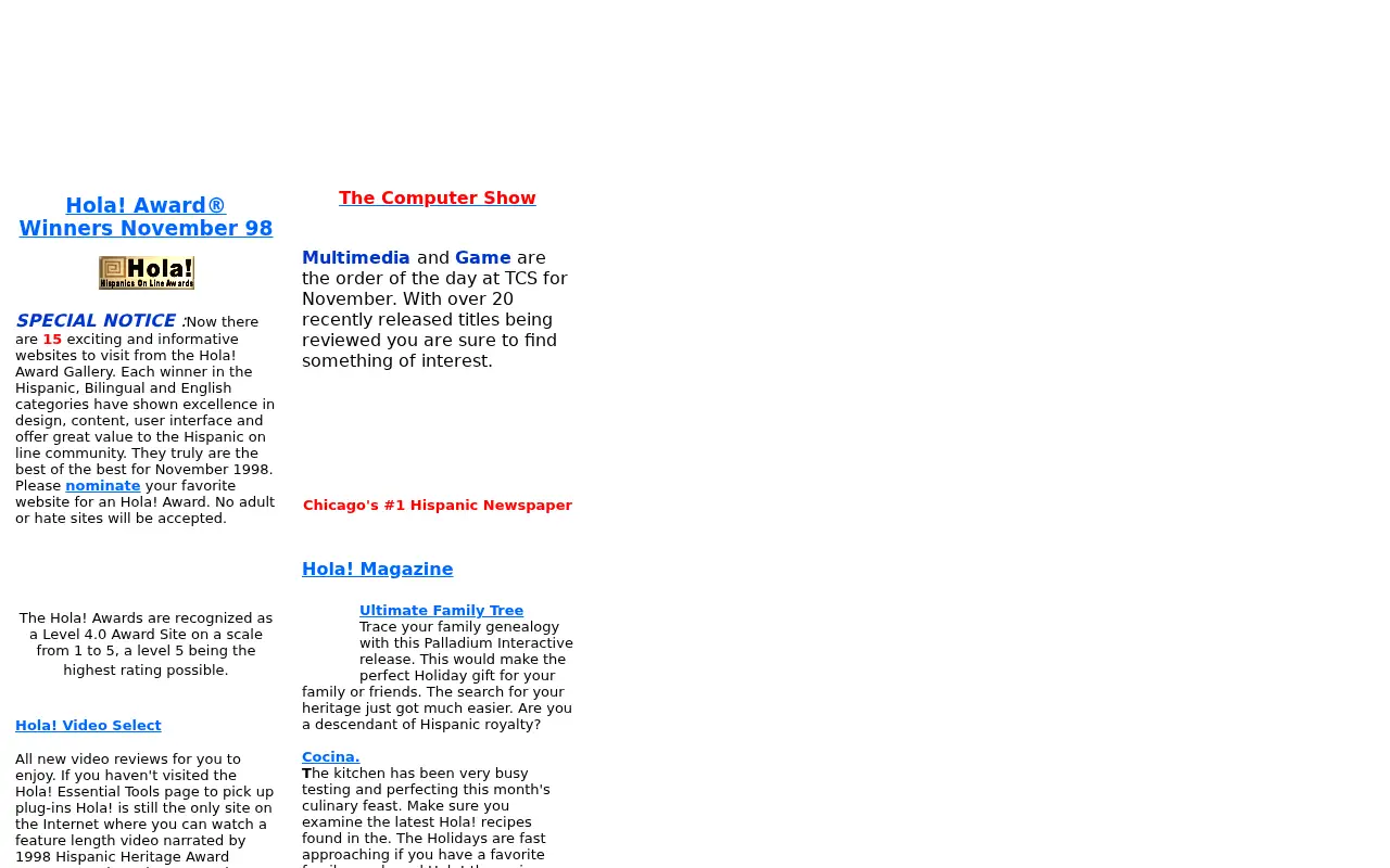 hola.com in 1998