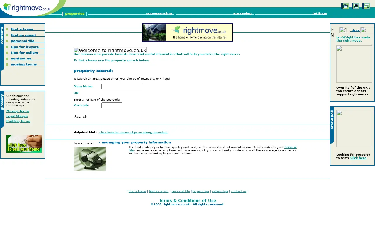 rightmove.co.uk in 2001