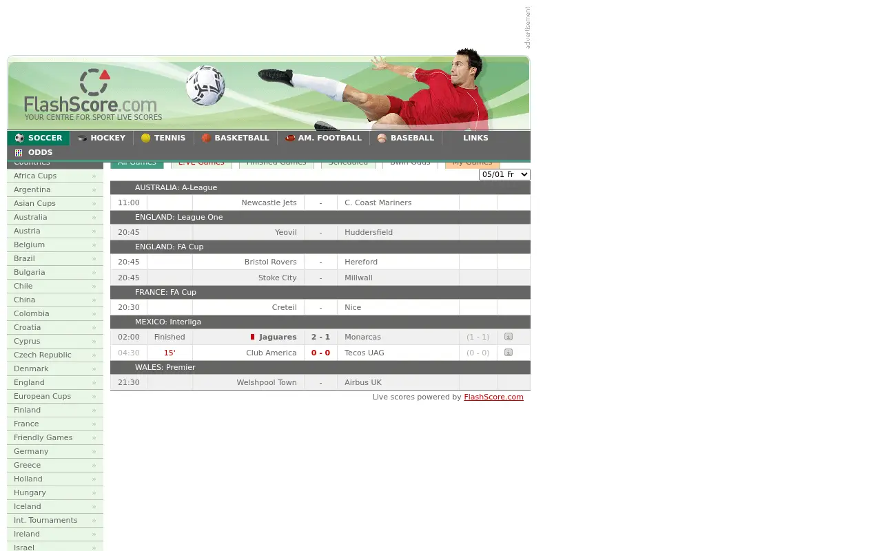 flashscore.com on December 5, 2006