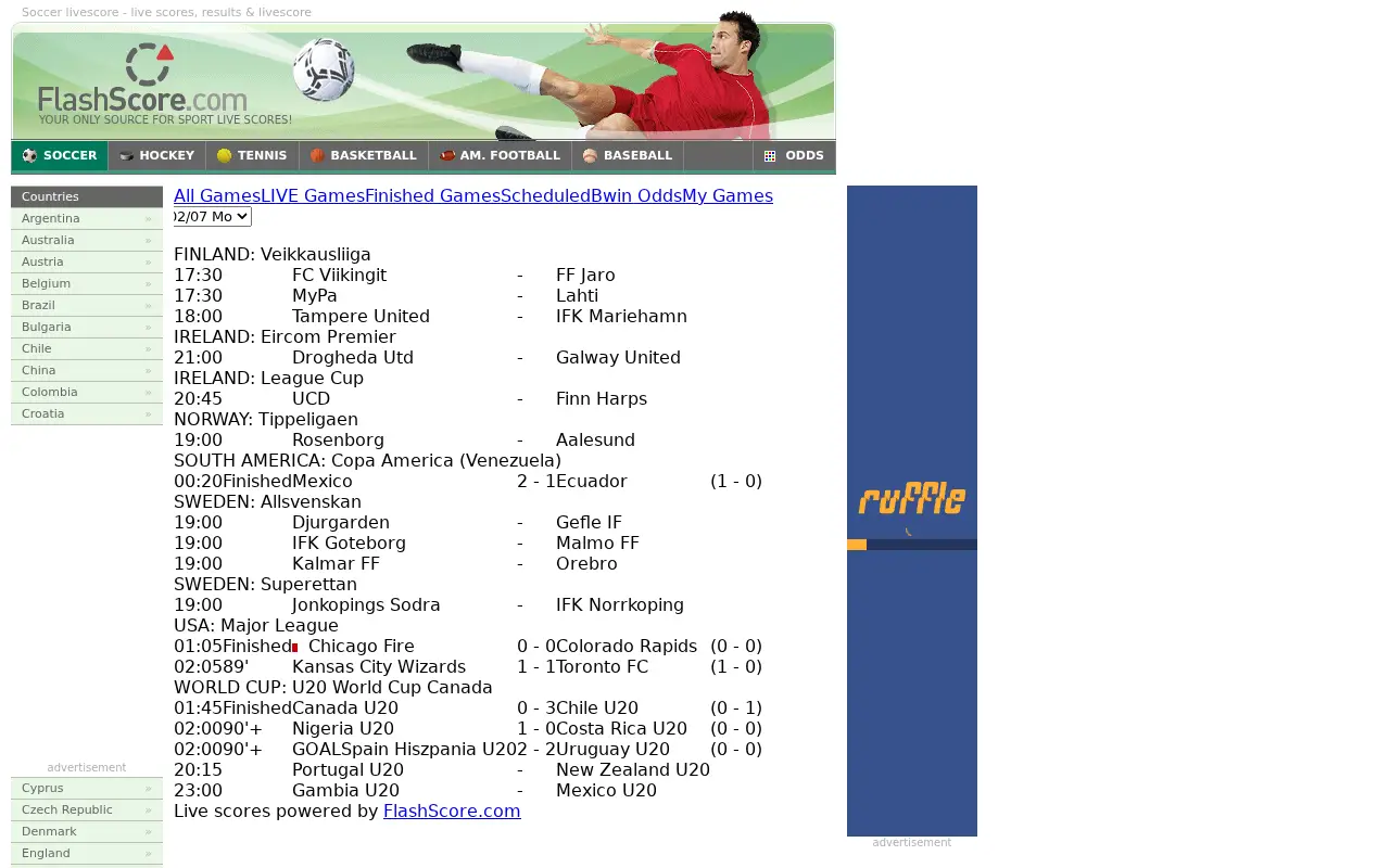 flashscore.com in 2007