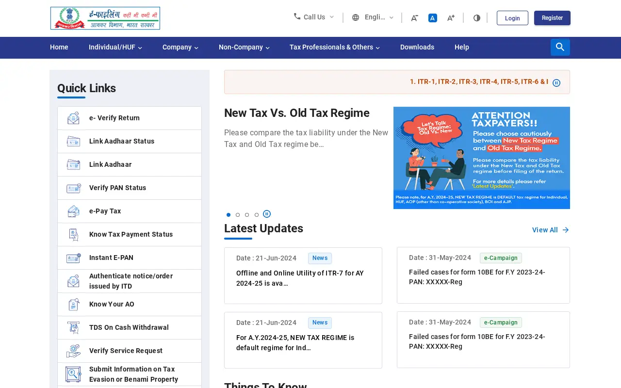 incometax.gov.in in 2024