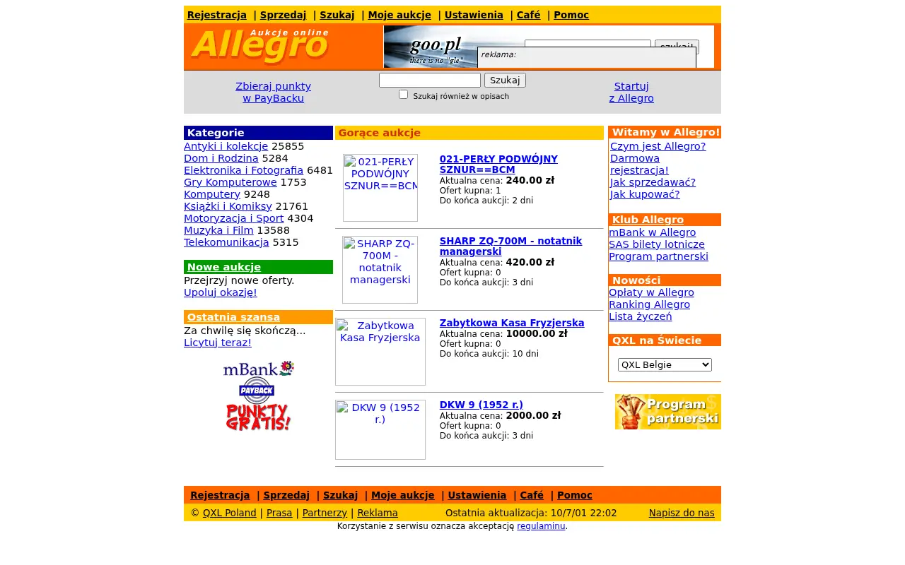 allegro.pl in 2001