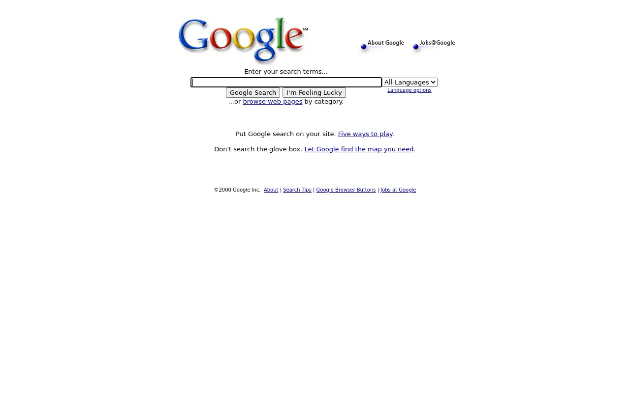 google.com on June 22, 2000