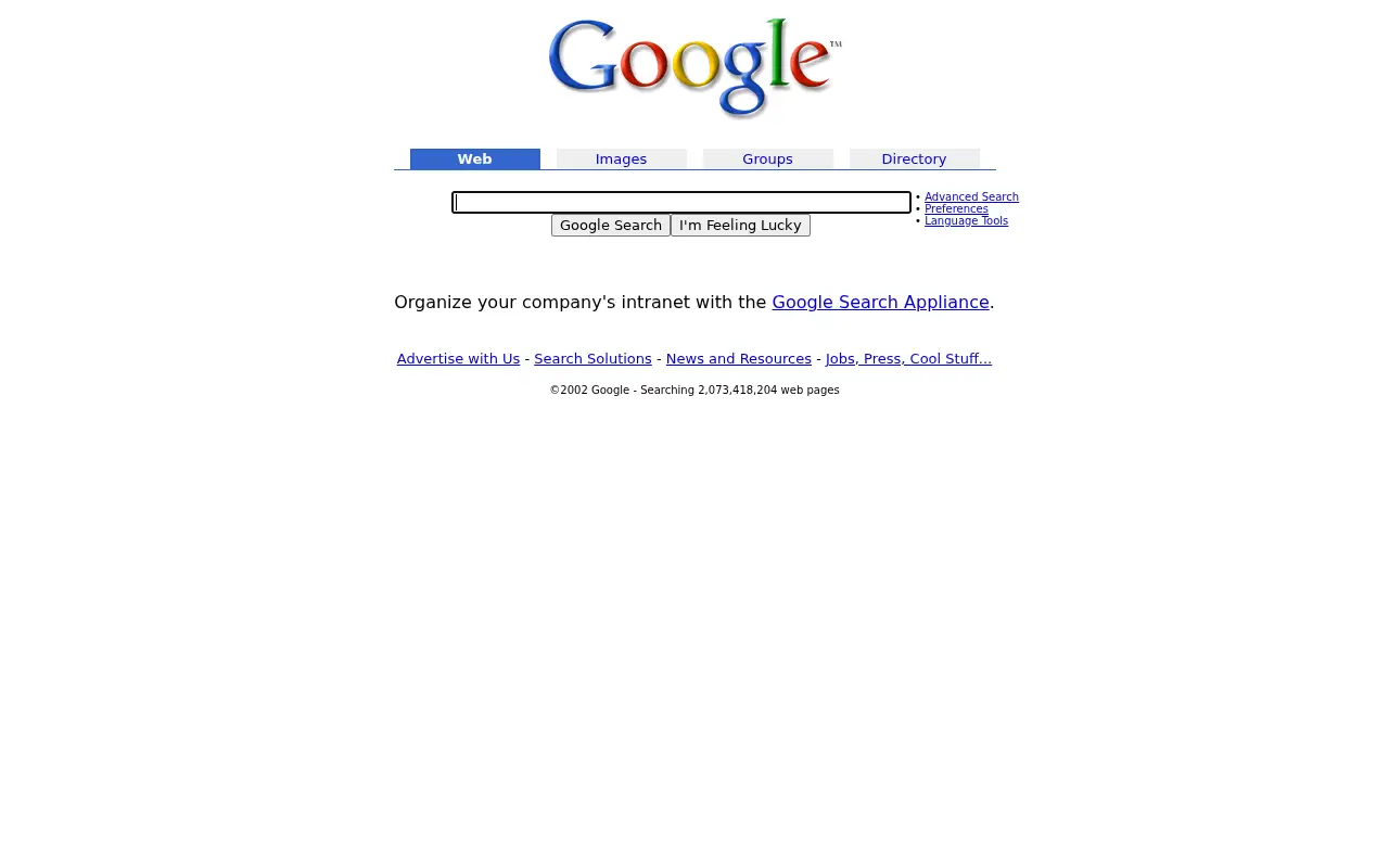 google.com in 2002