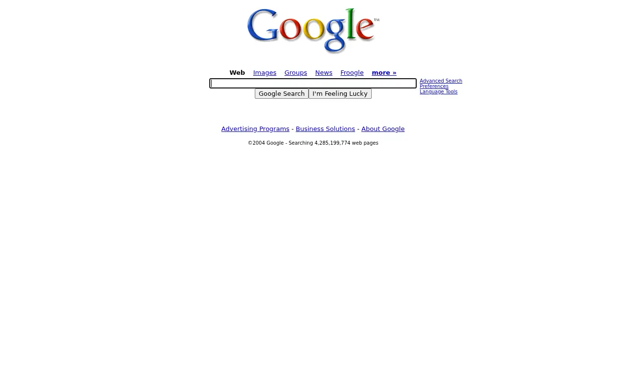 google.com in 2004