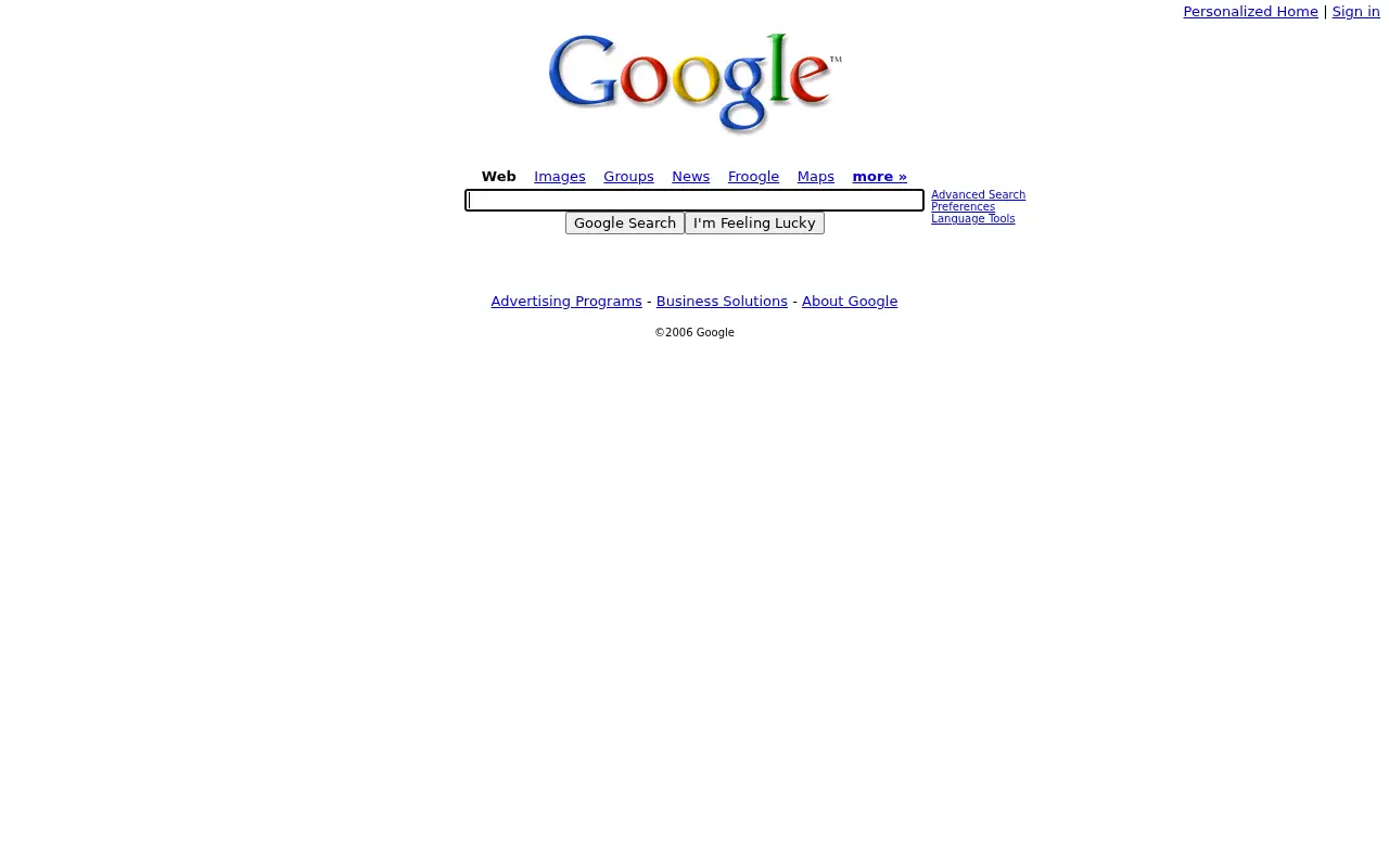 google.com in 2006
