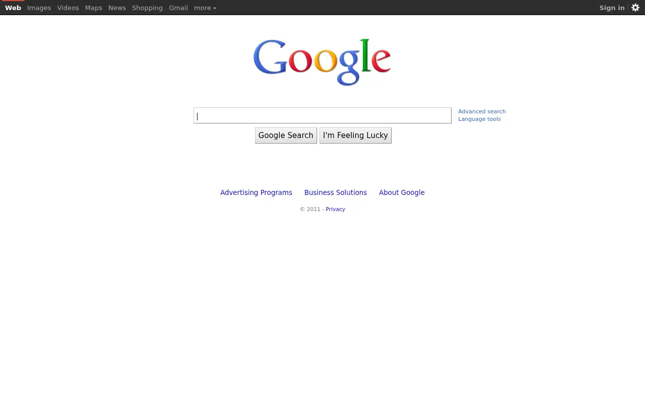 google.com in 2011
